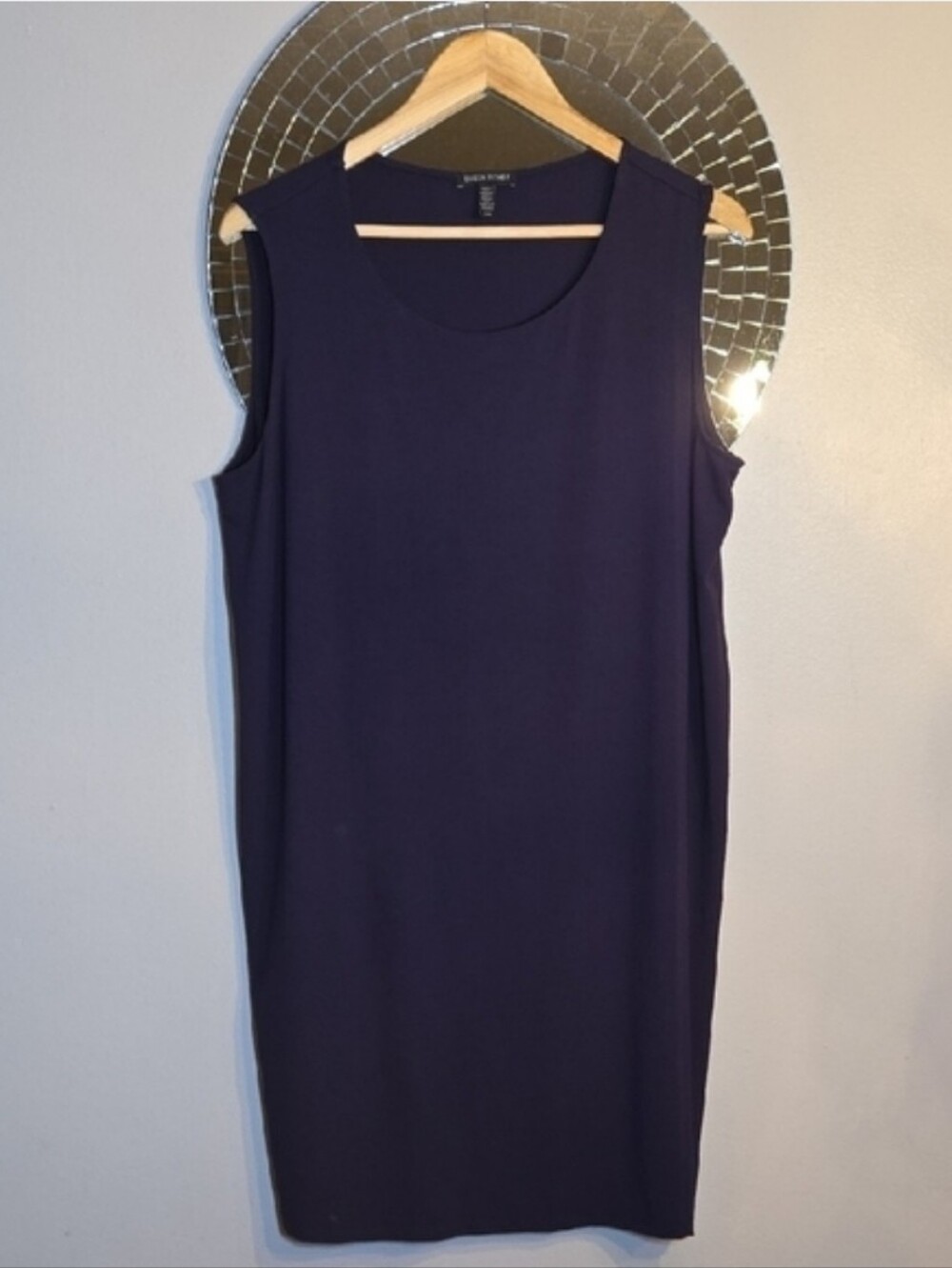 Eileen Fisher Viscose Rap Sleeveless Stretch Midi Shift Dress - Picture 3 of 9